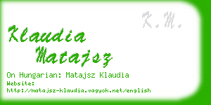 klaudia matajsz business card